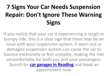 PPT - 7 Signs Your Car Needs Suspension Repair Don't Ignore These ...
