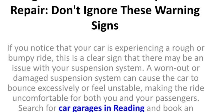 PPT - 7 Signs Your Car Needs Suspension Repair Don't Ignore These ...